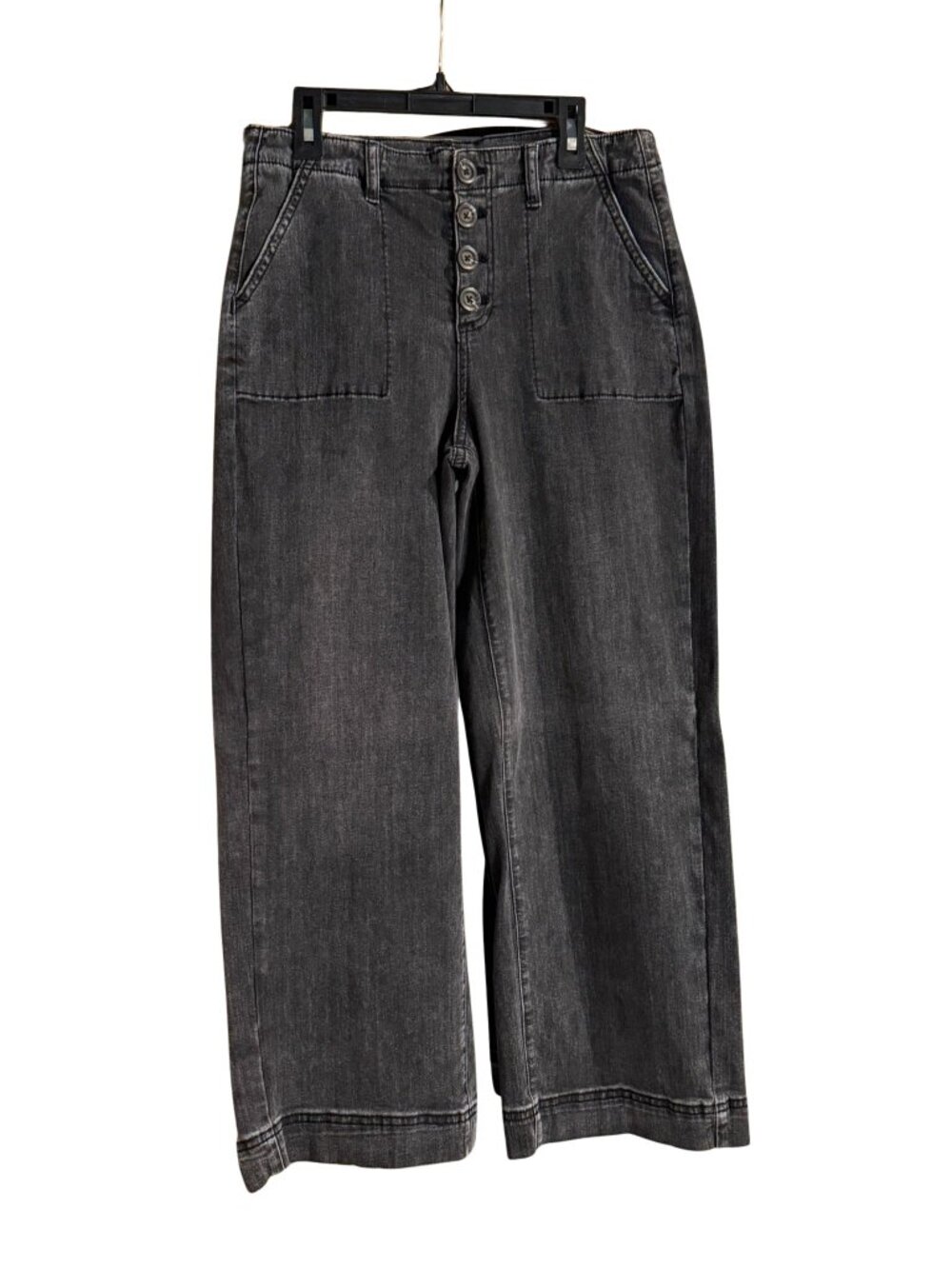 Tribal Jeans Black Wide Leg Button Up Size 4